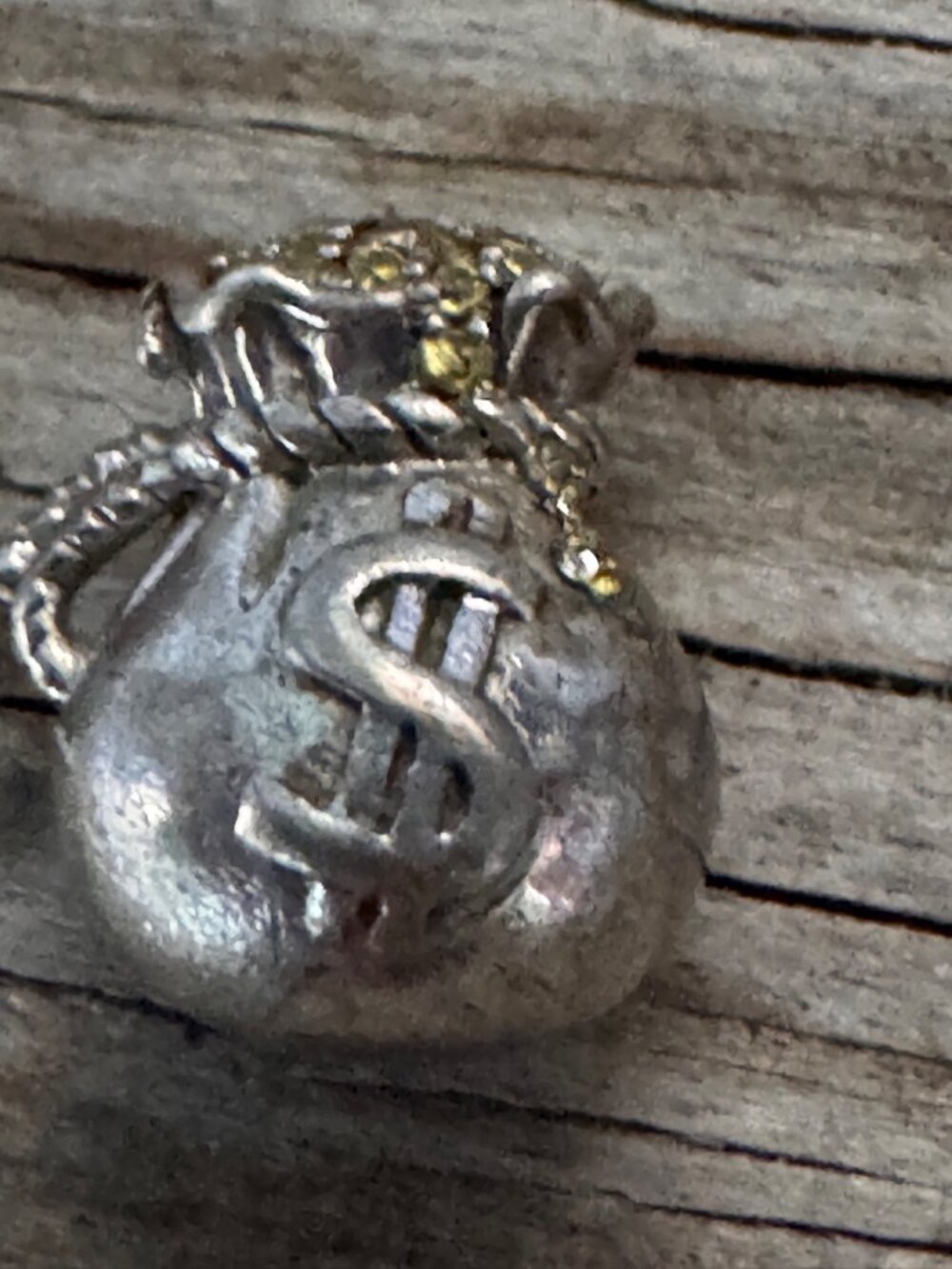 Sterling Silver Money Bag Elephant Charm Pendant 925 Good Luck Prosperity 1” - Picture 2 of 6